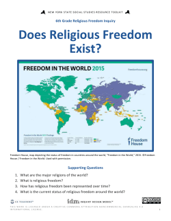 6th Grade Religious Freedom Abridged Inquiry