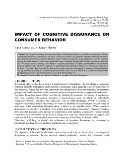 impact of cognitive dissonance on consumer behavior