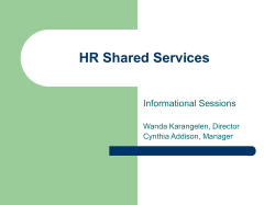 HR Shared Services - Shared Services Home Page