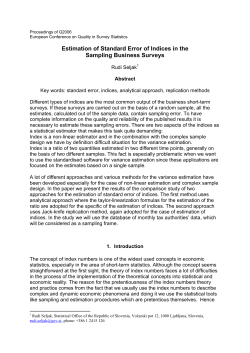 Estimation of Standard Error of Indices in the Sampling Business