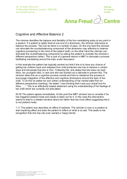Cognitive and Affective Balance 2 - Anna Freud National Centre for