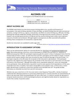 alcohol use - Assessment Center