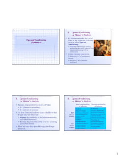 Operant Conditioning - Weber State University