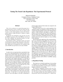 Testing The Torah Code Hypothesis: The Experimental Protocol