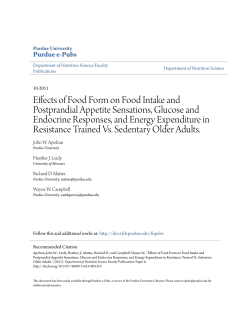 Effects of Food Form on Food Intake and - Purdue e-Pubs
