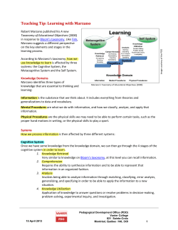 Teaching Tip: Learning with Marzano