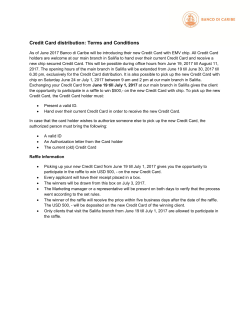Credit Card distribution: Terms and Conditions
