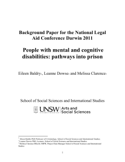 People with mental and cognitive disabilities: pathways into prison