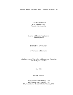 Survey of Nurses` Educational Needs Related to End of Life