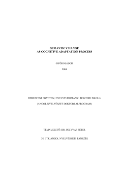 Semantic Change as Cognitive Adaptation Process