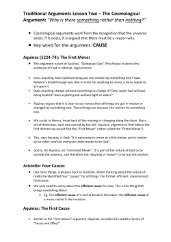Traditional Arguments Lesson Two &ndash; The Cosmological Argument