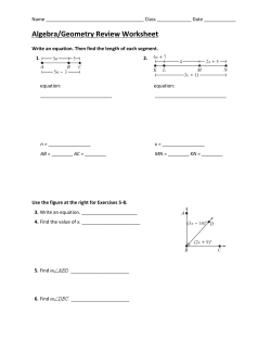 Algebra/Geometry Review Worksheet