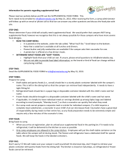Supplemental Food Form