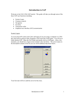 Introduction to SAP