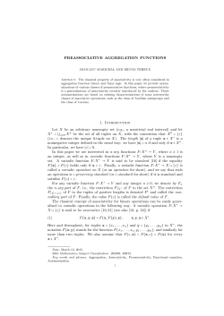 PREASSOCIATIVE AGGREGATION FUNCTIONS 1. Introduction Let