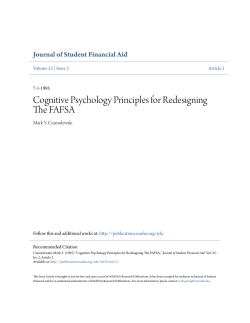 Cognitive Psychology Principles for Redesigning The FAFSA