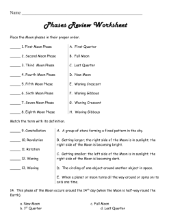 a. New Moon - Mr. Hill`s Science Website