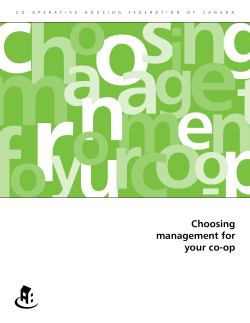 Choosing management for your co-op
