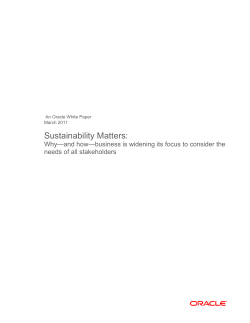 Sustainability Matters