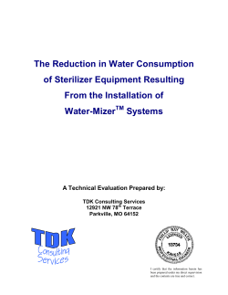 The Reduction in Water Consumption of Sterilizer Equipment