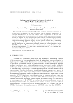 Hydrogen and Methane Gas Sensors Synthesis of Multi