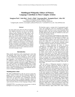 Multilingual Wikipedia: Editors of Primary Language Contribute to