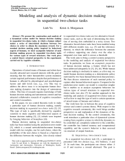Modeling and Analysis of Dynamic Decision Making in Sequential