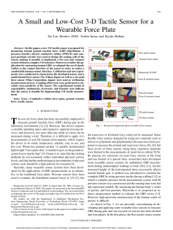 A Small and Low-Cost 3-D Tactile Sensor for a Wearable Force Plate