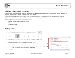 Adding Filters and Prompts