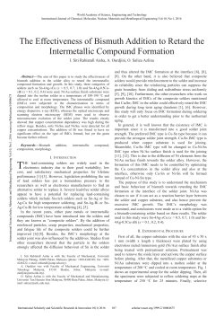 The Effectiveness of Bismuth Addition to Retard the Intermetallic