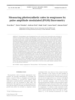 Measuring photosynthetic rates in seagrasses by pulse amplitude