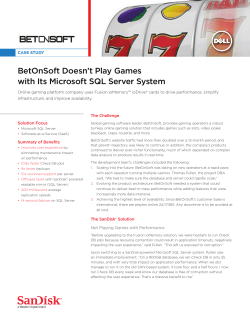 BetOnSoft Doesn`t Play Games with Its Microsoft SQL