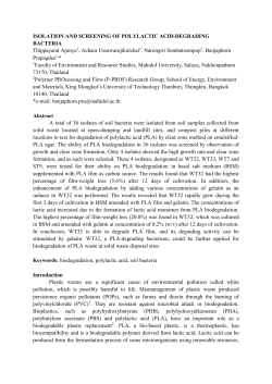 ISOLATION AND SCREENING OF POLYLACTIC ACID