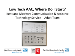 Low Tech AAC Where do I start?