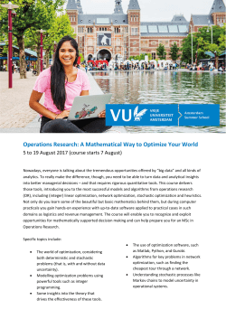 Operations Research - Vrije Universiteit Amsterdam