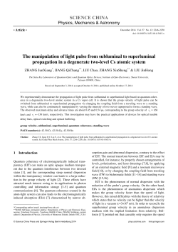 SCIENCE CHINA The manipulation of light pulse from subluminal to
