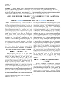Kinetic Energy Recovery System (KERS)
