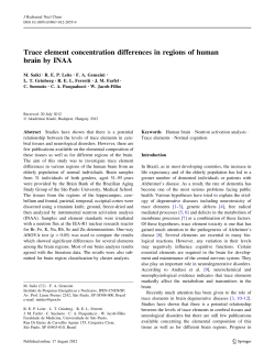 Trace element concentration differences in regions of