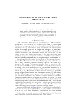 THE COMPLEXITY OF TOPOLOGICAL GROUP ISOMORPHISM 1