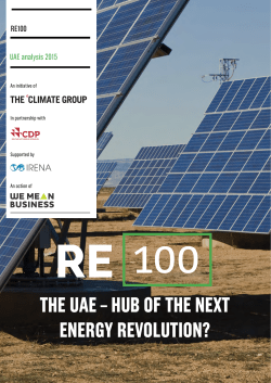 The UAe &ndash; hUb of The nexT energy revolUTion?