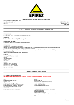 Section 1 - CHEMICAL PRODUCT AND COMPANY