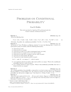Problems on Conditional Probability