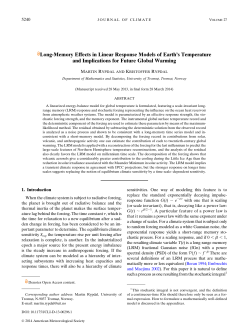 Long-Memory Effects in Linear Response Models of Earth`s