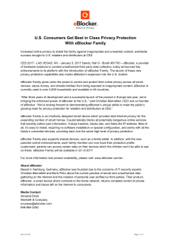 eBlocker`s Sucess Brought to U.S. Retailers and Distributors at CES