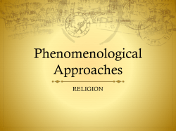 Phenomenological Approaches