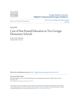 Case of Year Round Education in Two Georgia Elementary Schools