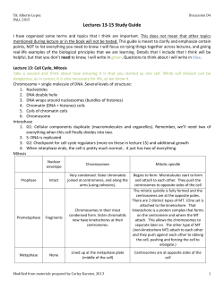 Lectures 13-15 Study Guide