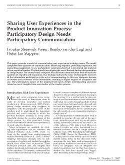 Sharing User Experiences in the Product Innovation Process