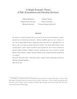 A Simple Economic Theory of Skill Accumulation and