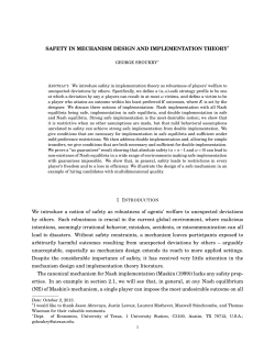 SAFETY IN MECHANISM DESIGN AND